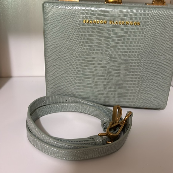 Brandon Blackwood Mint Green Croc-Embossed Handbag - Picture 3 of 6